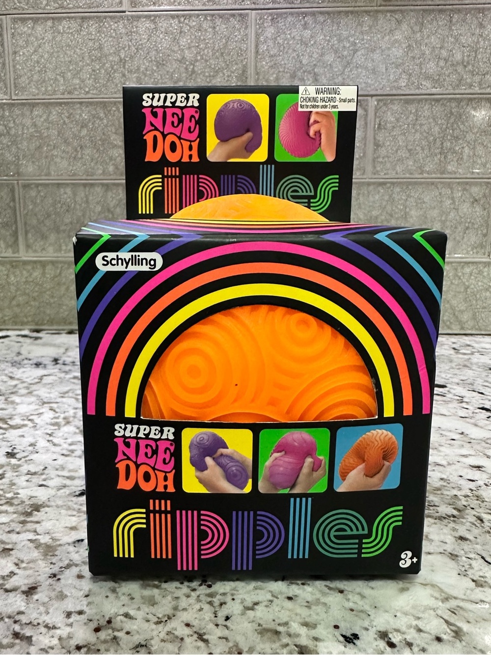 Authentic Schylling Super NeeDoh Ripples- Neon Orange